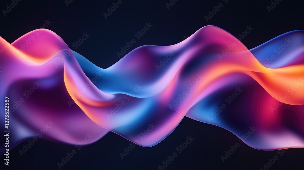 Poster abstract colorful waves flowing seamlessly