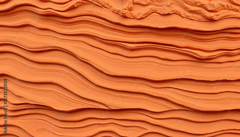 Leinwandbilder Abstract Orange Texture. Flowing Layers of Warmth. Dynamic Undulating Design. Geological Formation Style. Intricate Patterns. Rich Color Depth. Natural Elements. Graceful Lines. Movement. Soft