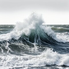 Naklejka premium Powerful Ocean Wave Crashing