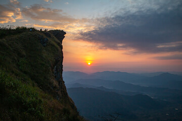The sun is rising at Phu Chi Fa.