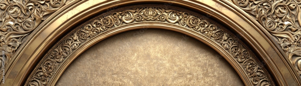 Aufkleber intricate golden ornamental frame segment highlights ornate floral patterns
