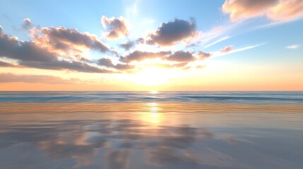 Fototapeta premium Peaceful Sunset over Ocean Beach