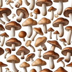 Brown Mushrooms Seamless Pattern