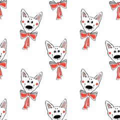 seamless pattern with cats and dogs