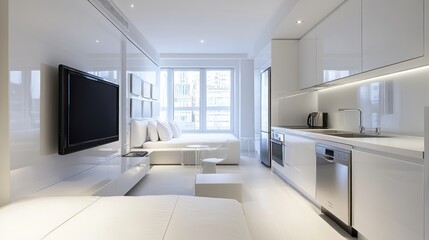 Modern Minimalist White Apartment Interior Design