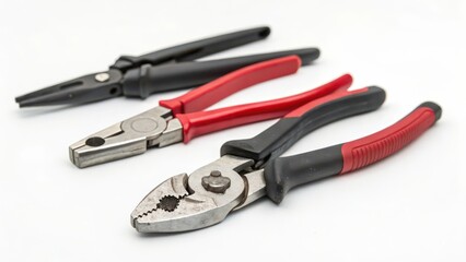 Three Pliers on White Background