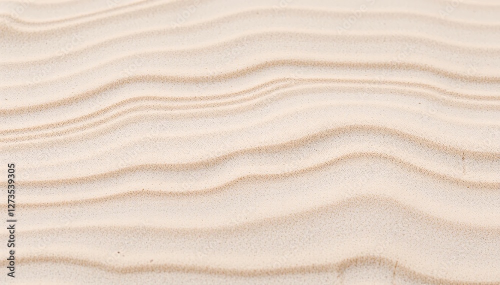 Poster Sand Texture...Soft Waves of Light Sand. Serene Beach Ripples...Gentle Undulating Pattern...Natural Simplicity in Desert Landscape. Calmness, Tranquility, and the Beauty of Nature.