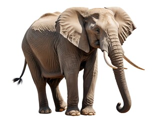 African Elephant Isolated on White