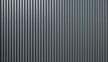 Seamless, smooth, modern corrugated metal wall with sleek texture and contemporary design