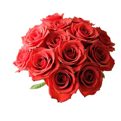 Obraz premium Frame bouquet of red roses romance wedding anniversary HD photography PNG file download