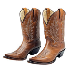 pair of brown leather boots