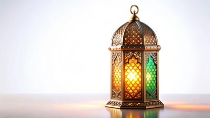 Obraz premium Ornate Lantern on White Background