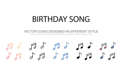 Birthday Song icon design with white background stock illustration