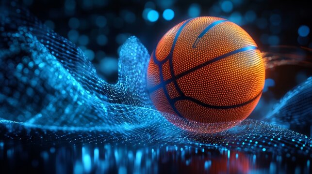 digital light basketball background