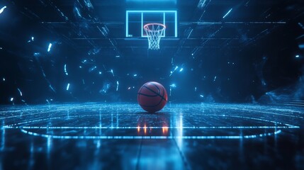digital light basketball background