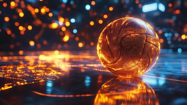 digital light basketball background