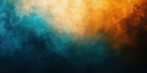 Obraz premium Vibrant hues blend in an abstract, textured kaleidoscope of blues, greens, yellows, and oranges, crafting a warm, inviting aura. Rich textures enhance the dynamic backdrop, evoking emotion and depth