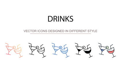 Drinks icon design with white background stock illustration