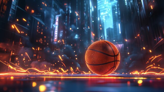 digital light basketball background