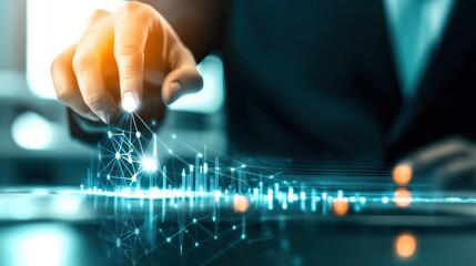 Digital transformation strategies corporate environment data analytics technology close-up business growth insights