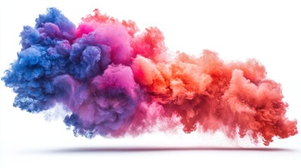Colorful ink cloud explosion on white background
