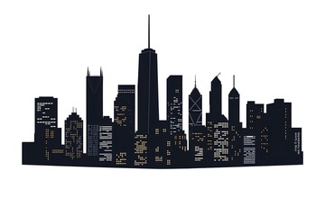 Naklejka premium Black cities silhouette collection.