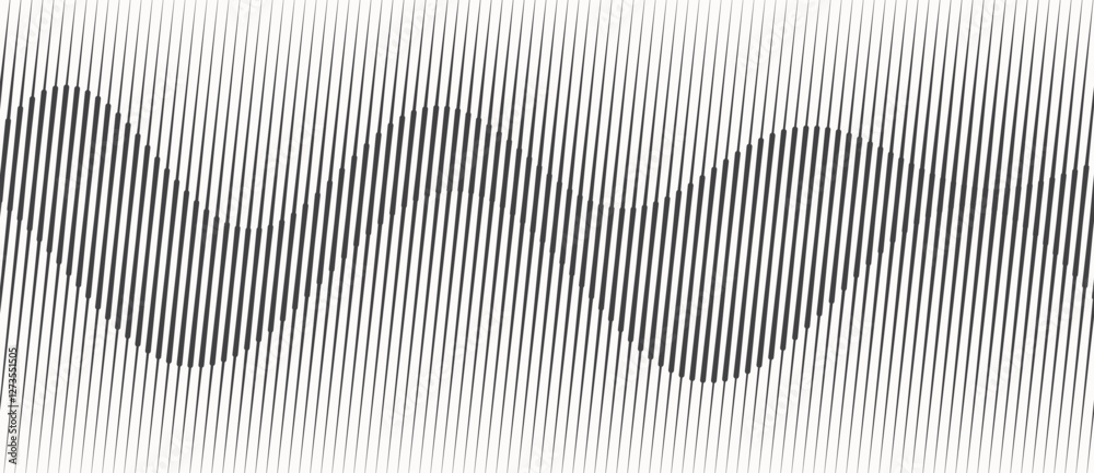 Fototapete abstract art geometric background with vertical lines. optical illusion with waves and transition