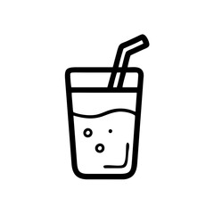 Obraz premium Icon of a juice glass outline on a transparent background for food concept