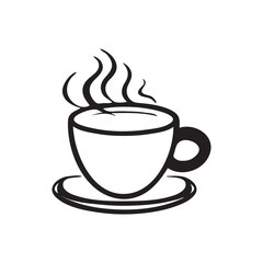 illustration coffee cup with steam icon vector
