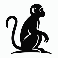 Monkey Clipart Silhouette – Primate Logo and Tattoo Design
