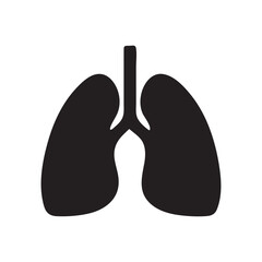 Map of Lungs: Vector black silhouette on a white background