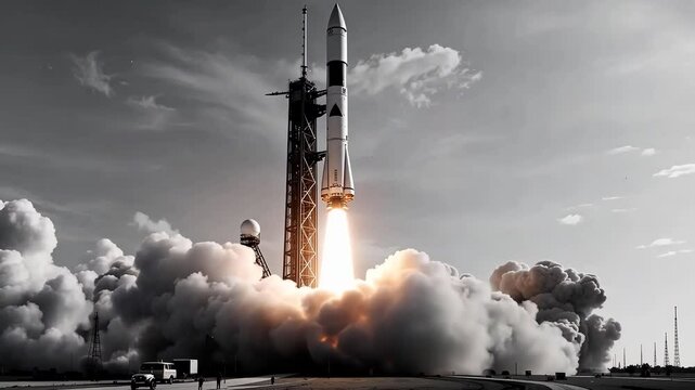 Rocket Launch with Powerful Smoke Trail | Igniting the Sky Rocket Launch in Action