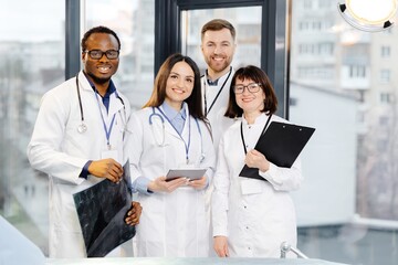 Group of doctors standing together for a medical conference
