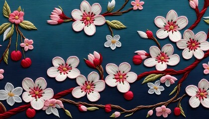 Beautiful Spring Blossom Embroidery Art
