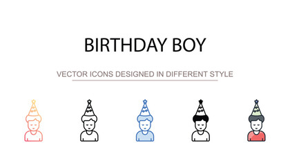 Birthday Boy icon design with white background stock illustration