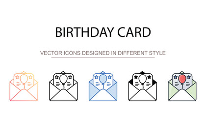Birthday Card icon design with white background stock illustration