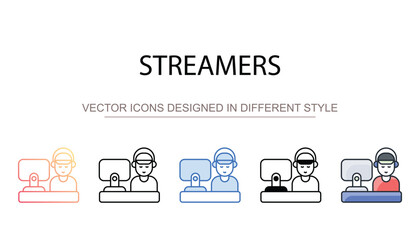 Streamers icon design with white background stock illustration