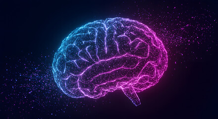 Obraz premium abstract representation of artificial intelligence neural network connecting nodes digital brain concept