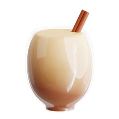 Coquito Holiday Drink with a Cinnamon Stick