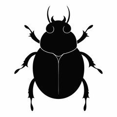 Minimalist Dung Beetle Silhouette Vector