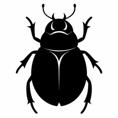 Minimalist Dung Beetle Silhouette Vector