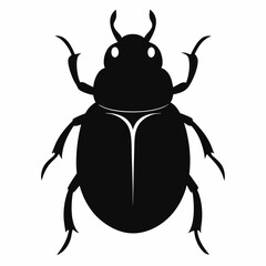 Minimalist Dung Beetle Silhouette Vector