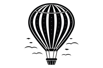 Obraz premium hot air balloon silhouette vector illustration