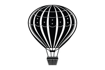 Naklejka premium hot air balloon silhouette vector illustration
