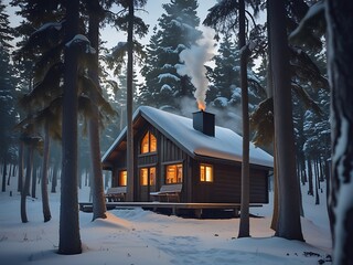 house in the snow