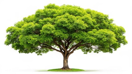 Lush Green Tree on White Background