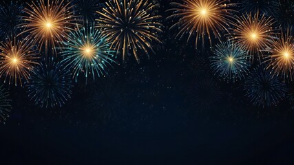 Pink and blue festive background with sparkling fireworks exploding

