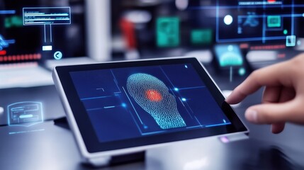 Innovative technology showcase interactive digital interface in a modern lab environment highlighting advanced data visualization