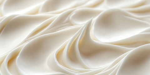 Obraz premium Abstract background depicting smooth milk and creamy swirls blending harmoniously in soft tones, creating a calming and minimalistic atmosphere for various uses
