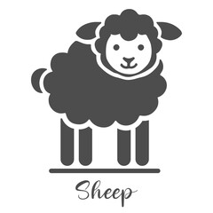 A minimalist hand-drawn silhouette of a sheep with elegant lines and simplicity